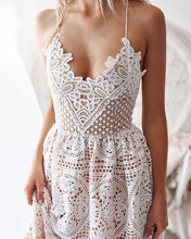 Load image into Gallery viewer, Midi Dress Backless Bandage Lacing Up Lace Dress Women Summer Deep V Neck Sleeveless Halter Bandage Party Dress