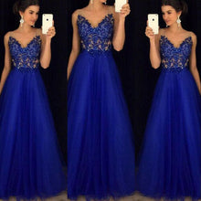 Load image into Gallery viewer, 2019 Sexy Women Wedding Chiffon Formal Sleeveless Deep V Neck Ball Gown Long Prom Evening Party Dresses